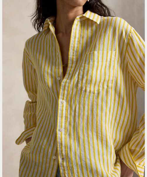 POLO RALPH LAUREN / ポロ ラルフ ローレン シャツ・ブラウス | オーバーサイズ フィット ストライプド リネンコットン シャツ | 詳細4