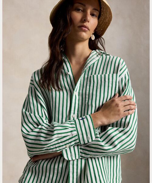 POLO RALPH LAUREN / ポロ ラルフ ローレン シャツ・ブラウス | オーバーサイズ フィット ストライプド リネンコットン シャツ | 詳細4