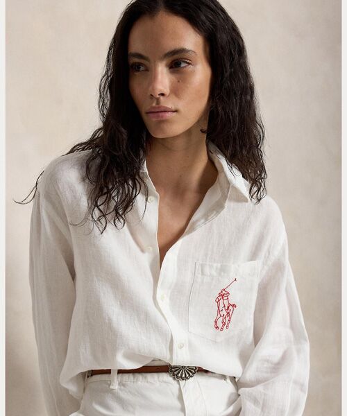 POLO RALPH LAUREN / ポロ ラルフ ローレン シャツ・ブラウス | オーバーサイズ フィット Big Pony リネン シャツ | 詳細4