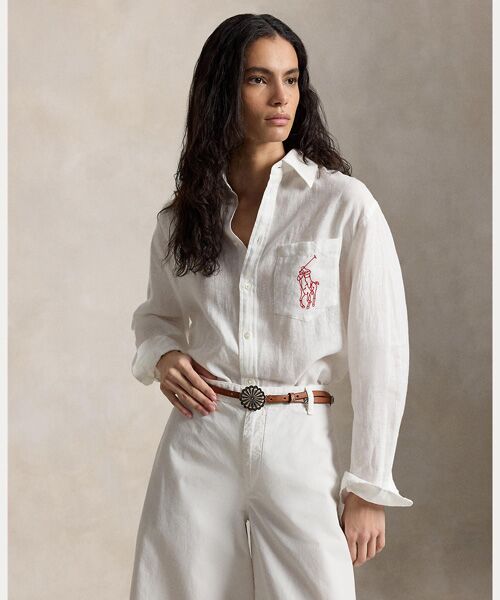 POLO RALPH LAUREN / ポロ ラルフ ローレン シャツ・ブラウス | オーバーサイズ フィット Big Pony リネン シャツ | 詳細5