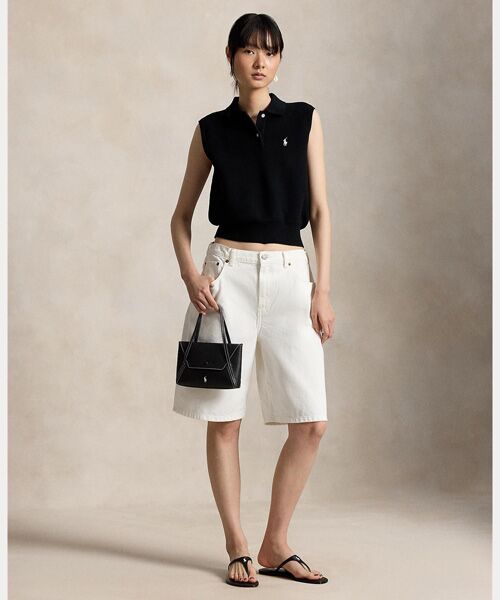 POLO RALPH LAUREN / ポロ ラルフ ローレン ニット・セーター | コットン クロップド スリーブレス ポロ セーター | 詳細2