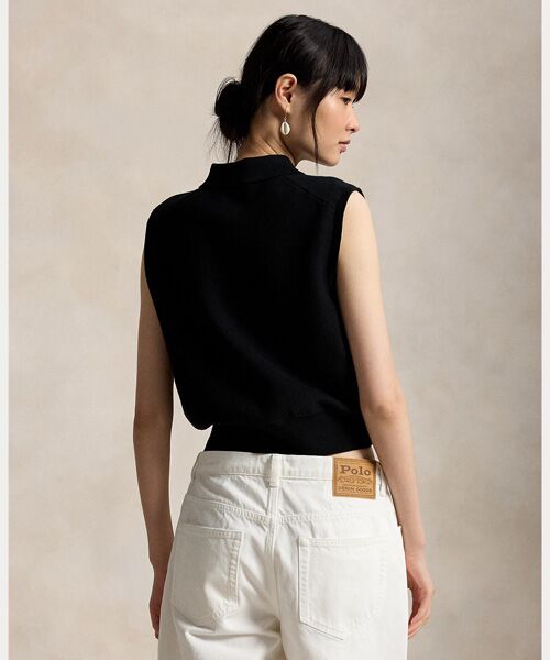 POLO RALPH LAUREN / ポロ ラルフ ローレン ニット・セーター | コットン クロップド スリーブレス ポロ セーター | 詳細3