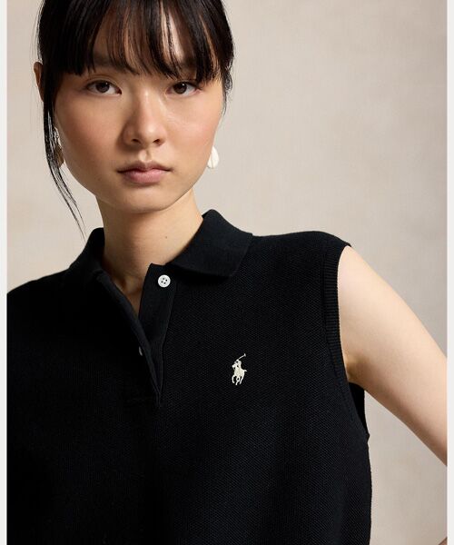 POLO RALPH LAUREN / ポロ ラルフ ローレン ニット・セーター | コットン クロップド スリーブレス ポロ セーター | 詳細4