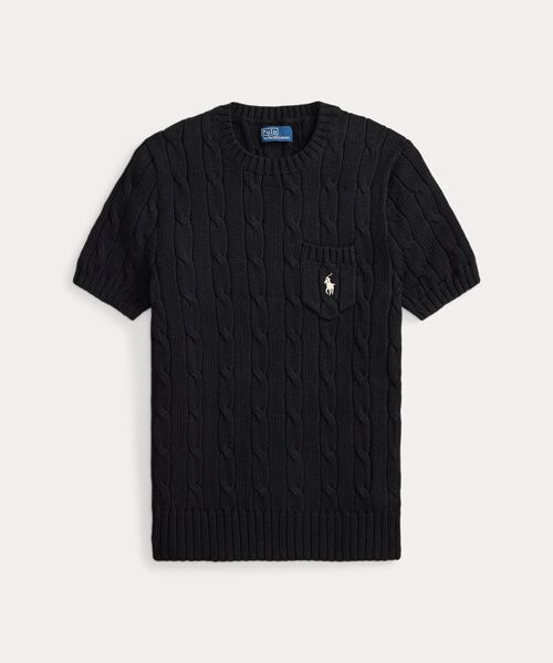 POLO RALPH LAUREN / ポロ ラルフ ローレン ニット・セーター | ケーブルニット コットン ショートスリーブ セーター | 詳細1
