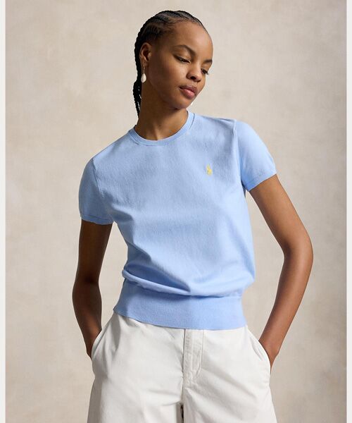 POLO RALPH LAUREN / ポロ ラルフ ローレン ニット・セーター | ショートスリーブ クルーネック セーター（400ブルー）