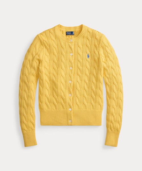 POLO RALPH LAUREN / ポロ ラルフ ローレン カーディガン・ボレロ | ケーブルニット コットン クルーネック カーディガン | 詳細1