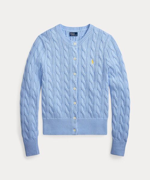 POLO RALPH LAUREN / ポロ ラルフ ローレン カーディガン・ボレロ | ケーブルニット コットン クルーネック カーディガン | 詳細1