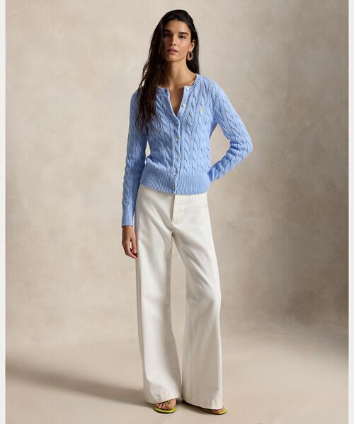 POLO RALPH LAUREN / ポロ ラルフ ローレン カーディガン・ボレロ | ケーブルニット コットン クルーネック カーディガン | 詳細2