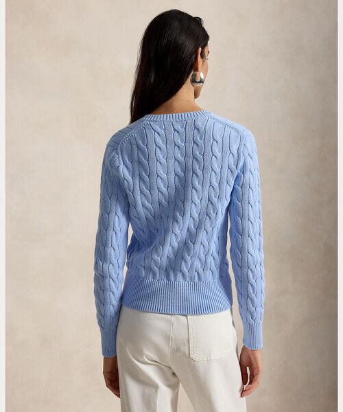 POLO RALPH LAUREN / ポロ ラルフ ローレン カーディガン・ボレロ | ケーブルニット コットン クルーネック カーディガン | 詳細3