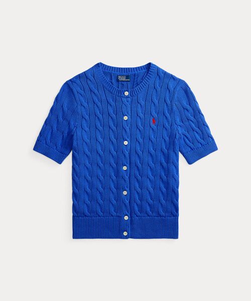POLO RALPH LAUREN / ポロ ラルフ ローレン カーディガン・ボレロ | ケーブルニット コットン ショートスリーブ カーディガン | 詳細1