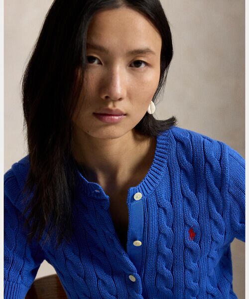 POLO RALPH LAUREN / ポロ ラルフ ローレン カーディガン・ボレロ | ケーブルニット コットン ショートスリーブ カーディガン | 詳細4