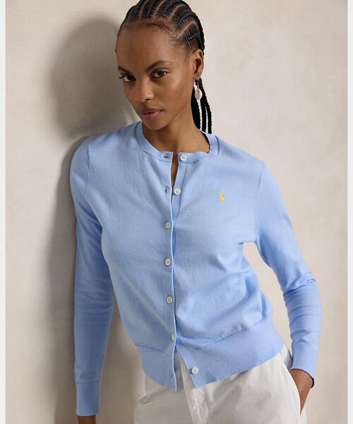 POLO RALPH LAUREN / ポロ ラルフ ローレン カーディガン・ボレロ | コットン クルーネック カーディガン（400ブルー）
