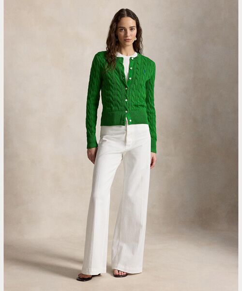 POLO RALPH LAUREN / ポロ ラルフ ローレン カーディガン・ボレロ | ケーブルニット コットン クルーネック カーディガン | 詳細2