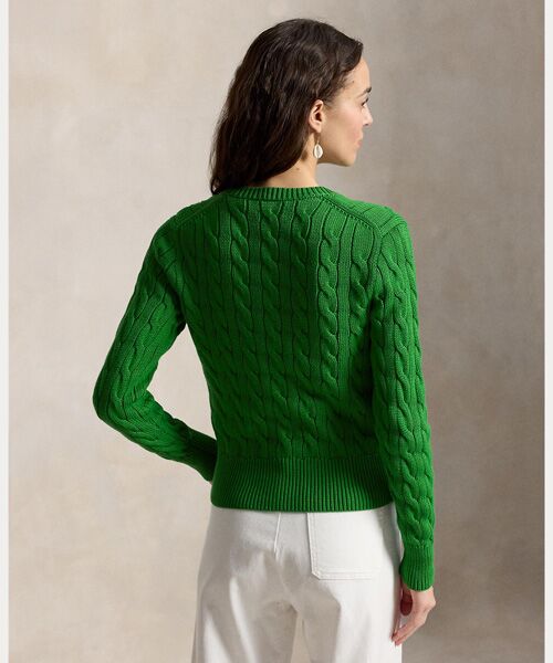 POLO RALPH LAUREN / ポロ ラルフ ローレン カーディガン・ボレロ | ケーブルニット コットン クルーネック カーディガン | 詳細3