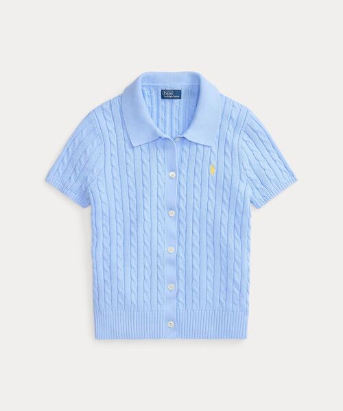 POLO RALPH LAUREN / ポロ ラルフ ローレン カーディガン・ボレロ | ケーブル コットン ショートスリーブ Polo カーディガン | 詳細1