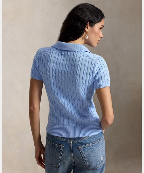 POLO RALPH LAUREN / ポロ ラルフ ローレン カーディガン・ボレロ | ケーブル コットン ショートスリーブ Polo カーディガン | 詳細3