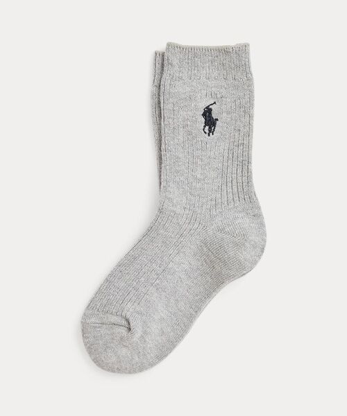 POLO RALPH LAUREN / ポロ ラルフ ローレン ソックス | (ボーイズ 2才～7才)リブ クルー ソックス（020グレー）