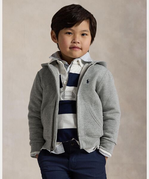 POLO RALPH LAUREN / ポロ ラルフ ローレン パーカー | (ボーイズ 2才～7才)コットンブレンドフリース フーディ（050グレー）