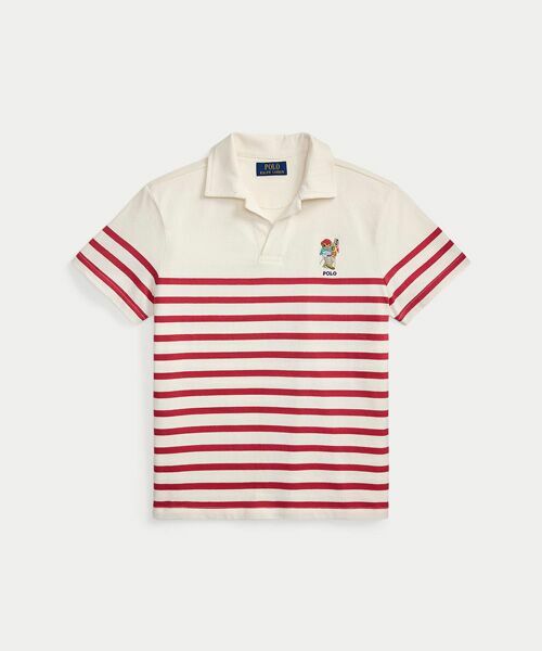 POLO RALPH LAUREN / ポロ ラルフ ローレン ポロシャツ | (ボーイズ 8才～20才)Polo ベア ストライプド コットン ポロシャツ（610レッド）