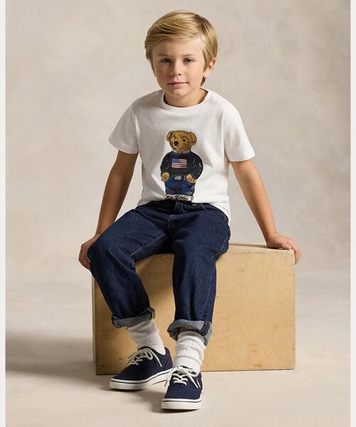 POLO RALPH LAUREN / ポロ ラルフ ローレン Tシャツ | (ボーイズ 2才～7才)Polo ベア コットン ジャージー Tシャツ（100ホワイト）