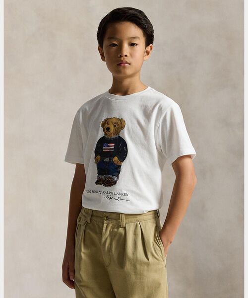 POLO RALPH LAUREN / ポロ ラルフ ローレン Tシャツ | (ボーイズ 8才～20才)Polo ベア コットン ジャージー Tシャツ（100ホワイト）