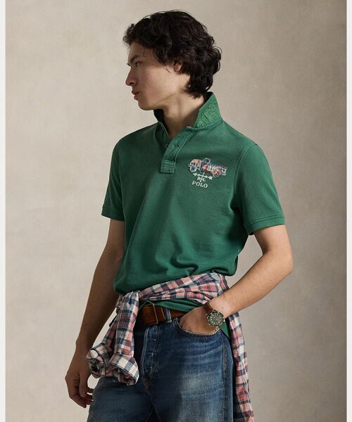 POLO RALPH LAUREN / ポロ ラルフ ローレン ポロシャツ | クラシック フィット トラックアップリケド ポロシャツ（300グリーン）