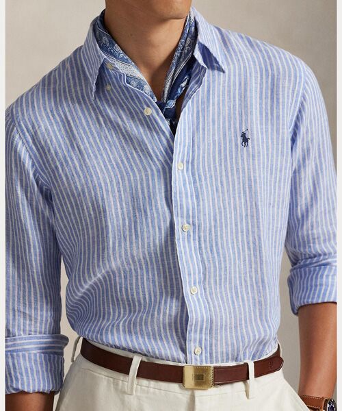 POLO RALPH LAUREN / ポロ ラルフ ローレン シャツ・ブラウス | クラシック フィット ストライプド リネン シャツ | 詳細4