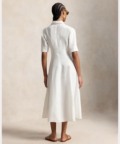 POLO RALPH LAUREN / ポロ ラルフ ローレン ロング・マキシ丈ワンピース | リネン パネルド シャツドレス | 詳細3
