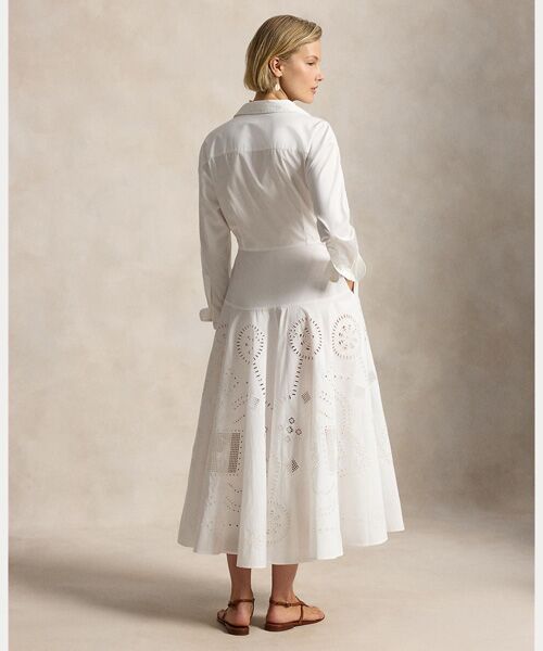 POLO RALPH LAUREN / ポロ ラルフ ローレン ロング・マキシ丈ワンピース | コットン アイレット シャツドレス | 詳細3