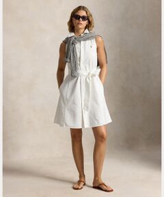 POLO RALPH LAUREN / ポロ ラルフ ローレン ミニ丈・ひざ丈ワンピース | コットン オックスフォード スリーブレス シャツドレス