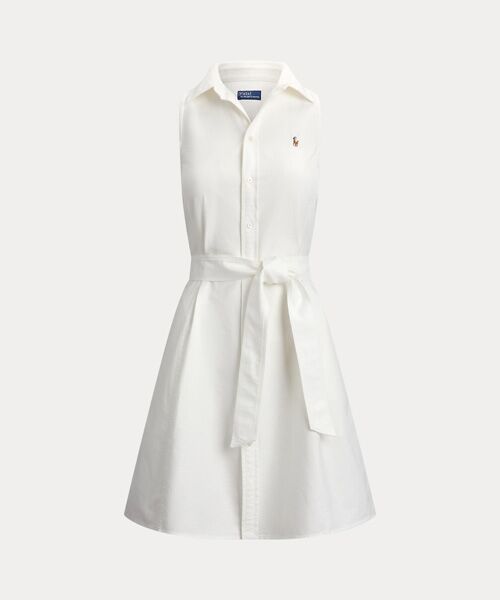 POLO RALPH LAUREN / ポロ ラルフ ローレン ミニ丈・ひざ丈ワンピース | コットン オックスフォード スリーブレス シャツドレス | 詳細1