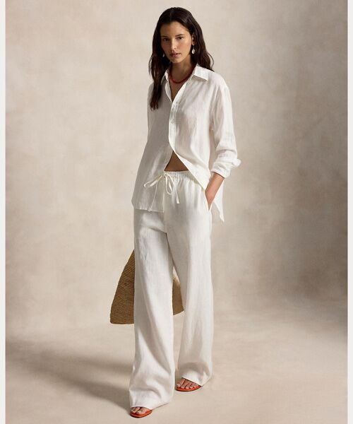 POLO RALPH LAUREN / ポロ ラルフ ローレン その他パンツ | リネン ドローストリング パンツ（100ホワイト）