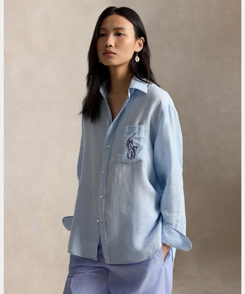 POLO RALPH LAUREN / ポロ ラルフ ローレン シャツ・ブラウス | オーバーサイズ フィット Big Pony リネン シャツ | 詳細5