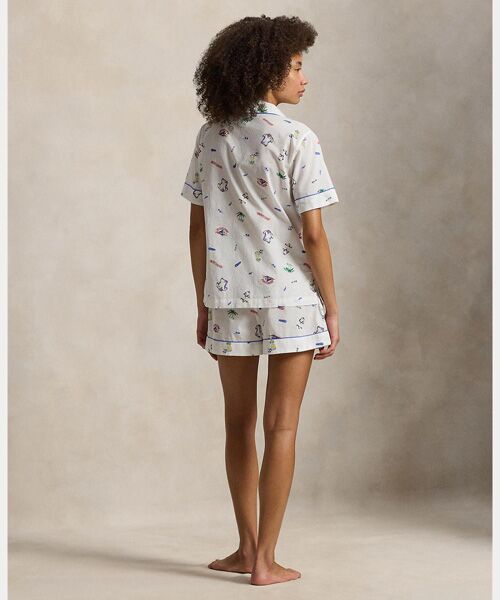 POLO RALPH LAUREN / ポロ ラルフ ローレン ルームウェア | プリント コットン シャツ & ショートパンツ パジャマ セット | 詳細3