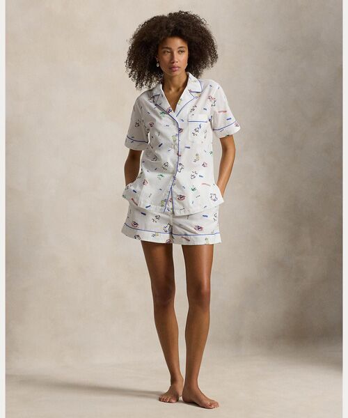 POLO RALPH LAUREN / ポロ ラルフ ローレン ルームウェア | プリント コットン シャツ & ショートパンツ パジャマ セット（999マルチカラー）