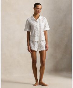 POLO RALPH LAUREN / ポロ ラルフ ローレン ルームウェア | アイレット コットン シャツ & ショートパンツ パジャマ セット