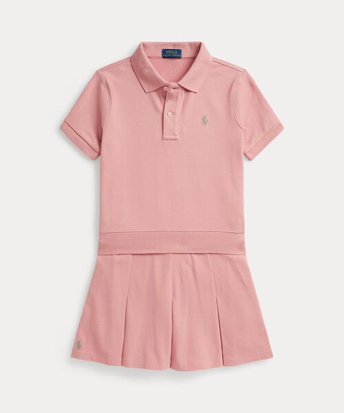 POLO RALPH LAUREN / ポロ ラルフ ローレン ポロシャツ | (ガールズ 7才~16才)ストレッチ メッシュ ボクシー ポロシャツ & スコート(650ピンク)
