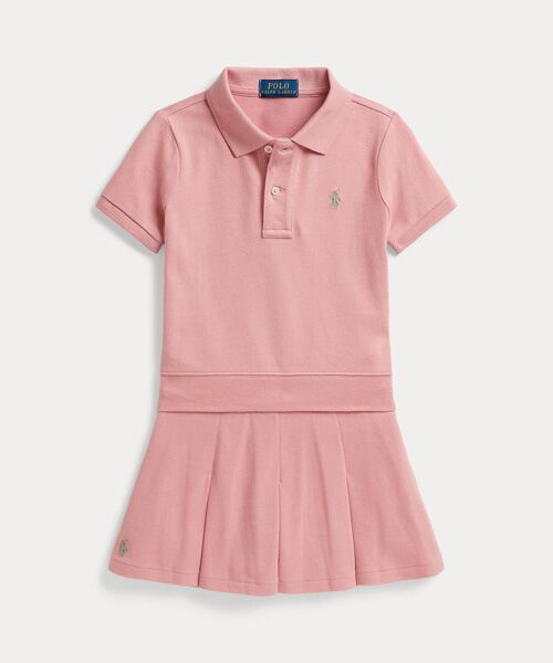 POLO RALPH LAUREN / ポロ ラルフ ローレン ポロシャツ | (ガールズ 2才~6才)ストレッチ メッシュ ボクシー ポロシャツ & スコート(650ピンク)