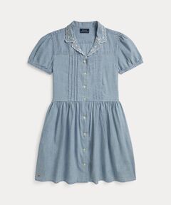 POLO RALPH LAUREN / ポロ ラルフ ローレン ミニ丈・ひざ丈ワンピース | (ガールズ 7才～16才)インディゴ コットン シャンブレー シャツドレス
