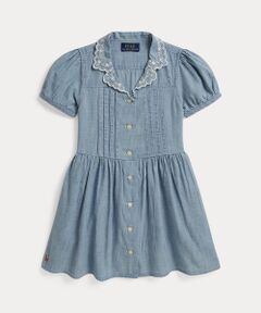 POLO RALPH LAUREN / ポロ ラルフ ローレン ミニ丈・ひざ丈ワンピース | (ガールズ 2才～6才)インディゴ コットン シャンブレー シャツドレス