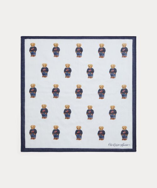 POLO RALPH LAUREN / ポロ ラルフ ローレン ハンカチ | (ガールズ 2才～4才) Polo ベア コットン ハンカチーフ（400ブルー）