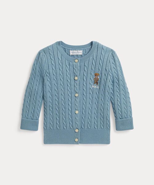 POLO RALPH LAUREN / ポロ ラルフ ローレン ベビー・キッズウエア | (ベビー)Polo ベア ミニケーブル コットン カーディガン（450ブルー）