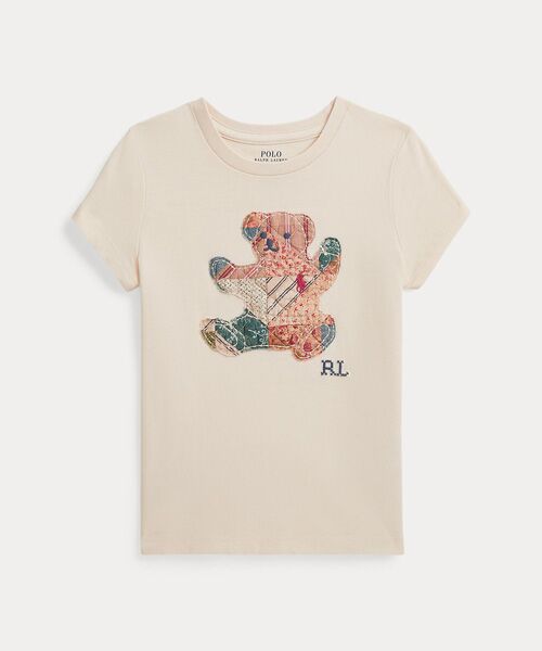 POLO RALPH LAUREN / ポロ ラルフ ローレン Tシャツ | (ガールズ 2才～6才)パッチワーク Polo ベア コットン ジャージー Tシャツ（250ブラウン）