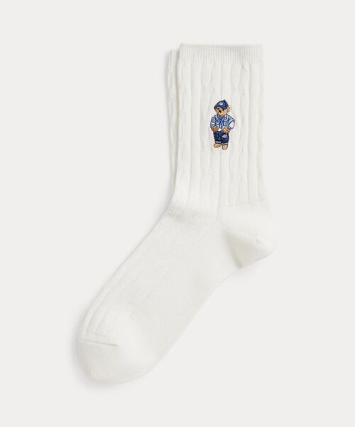 POLO RALPH LAUREN / ポロ ラルフ ローレン ソックス | Polo ベア ケーブルニット ハーフクルー ソックス（101ナチュラル）
