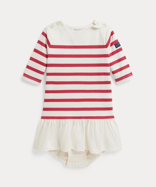 POLO RALPH LAUREN / ポロ ラルフ ローレン 未設定 | (ベビー)ストライプド コットン マリナー ドレス & ブルマー（600レッド）
