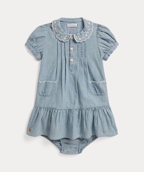 POLO RALPH LAUREN / ポロ ラルフ ローレン ベビー・キッズウエア | (ベビー)インディゴ コットン シャンブレー ドレス & ブルマー（400ブルー）