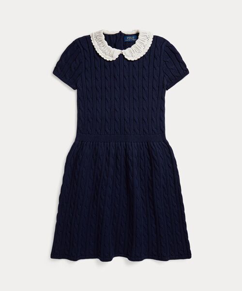 POLO RALPH LAUREN / ポロ ラルフ ローレン 未設定 | (ガールズ 7才～16才)ケーブル コットン ドレス（410ネイビー）