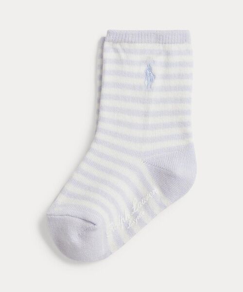 POLO RALPH LAUREN / ポロ ラルフ ローレン ソックス | (ベビー)ストライプド クルー ソックス（400ブルー）