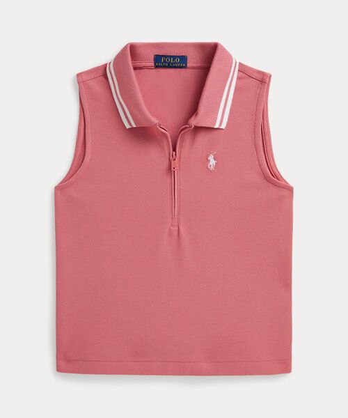 POLO RALPH LAUREN / ポロ ラルフ ローレン ポロシャツ | (ガールズ 7才～16才)ストレッチ メッシュ ハーフジップ ボクシー ポロシャツ | 詳細1
