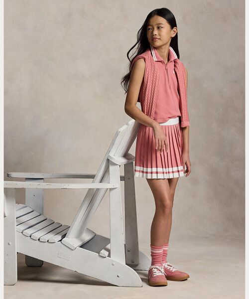 POLO RALPH LAUREN / ポロ ラルフ ローレン ポロシャツ | (ガールズ 7才～16才)ストレッチ メッシュ ハーフジップ ボクシー ポロシャツ | 詳細3
